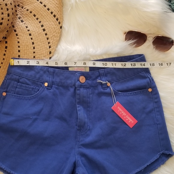 NWOT Refuge High Waisted Vintage Cheeky Short Blue - Picture 5 of 6